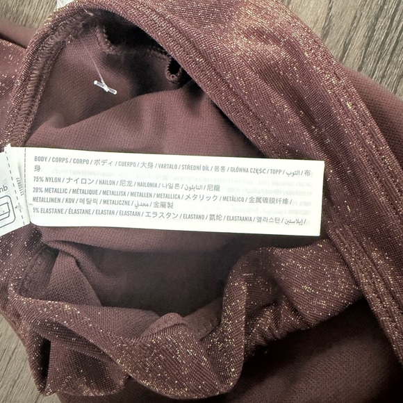 Abercrombie & Fitch Shimmer One-Shoulder Ruffle Bralette Swim Top - Size L NWOT - Picture 8 of 8